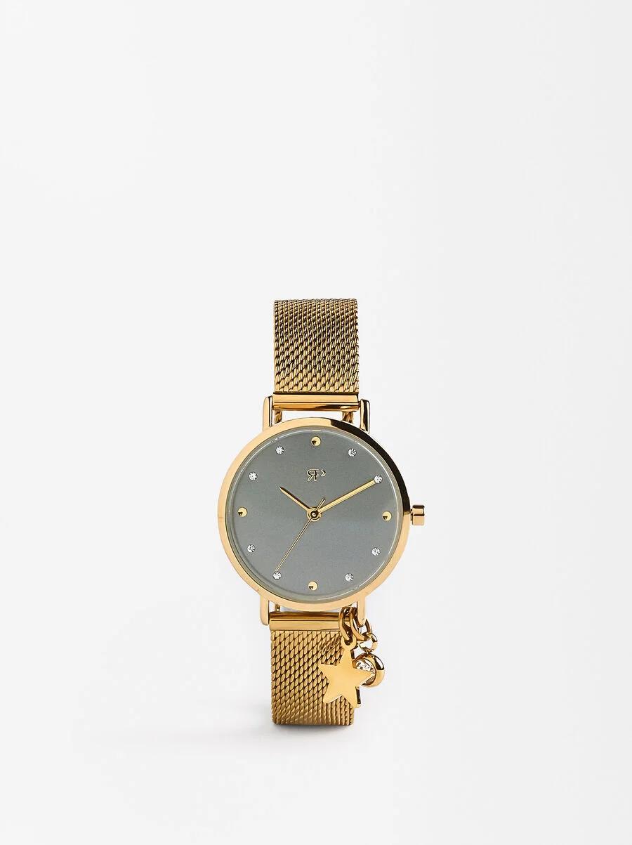 Parfois Watch With Stainless Steel Metalic Mesh Strap