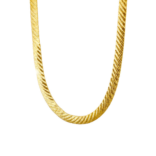 Silver Gold-Plated Wavy Chain Necklace 1 cm