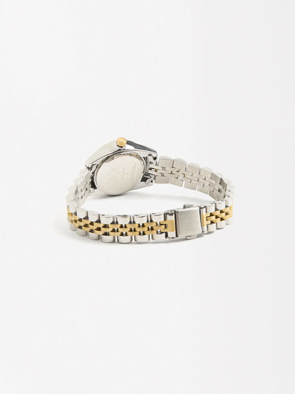 Watch With  Two-Toned Steel Strap
