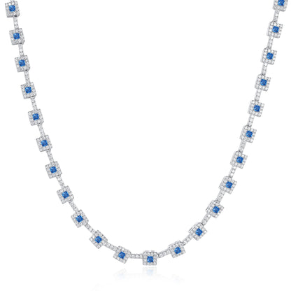 Sterling Silver 925°. Riviera Necklace With CZ