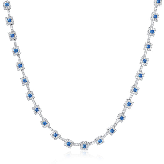 Sterling Silver 925°. Riviera Necklace With CZ