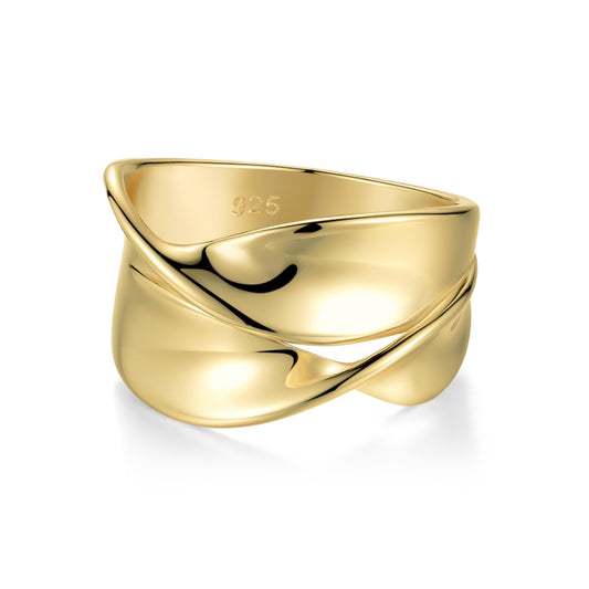 Sterling silver 925°. Double folds Ring