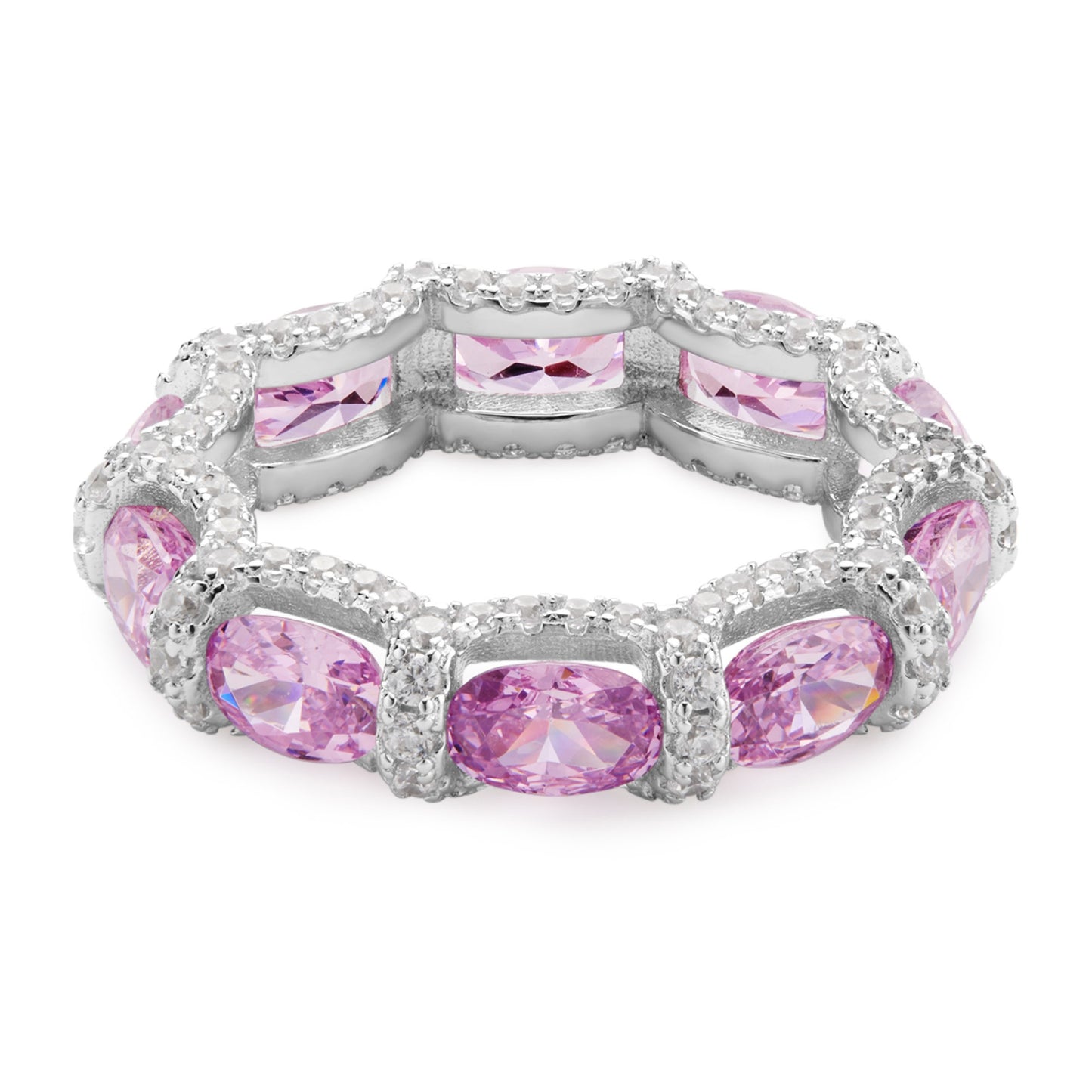 Sterling Silver 925°. Eternity Ring With CZ