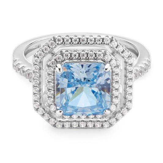 Sterling Silver 925°. Square Rosette Ring