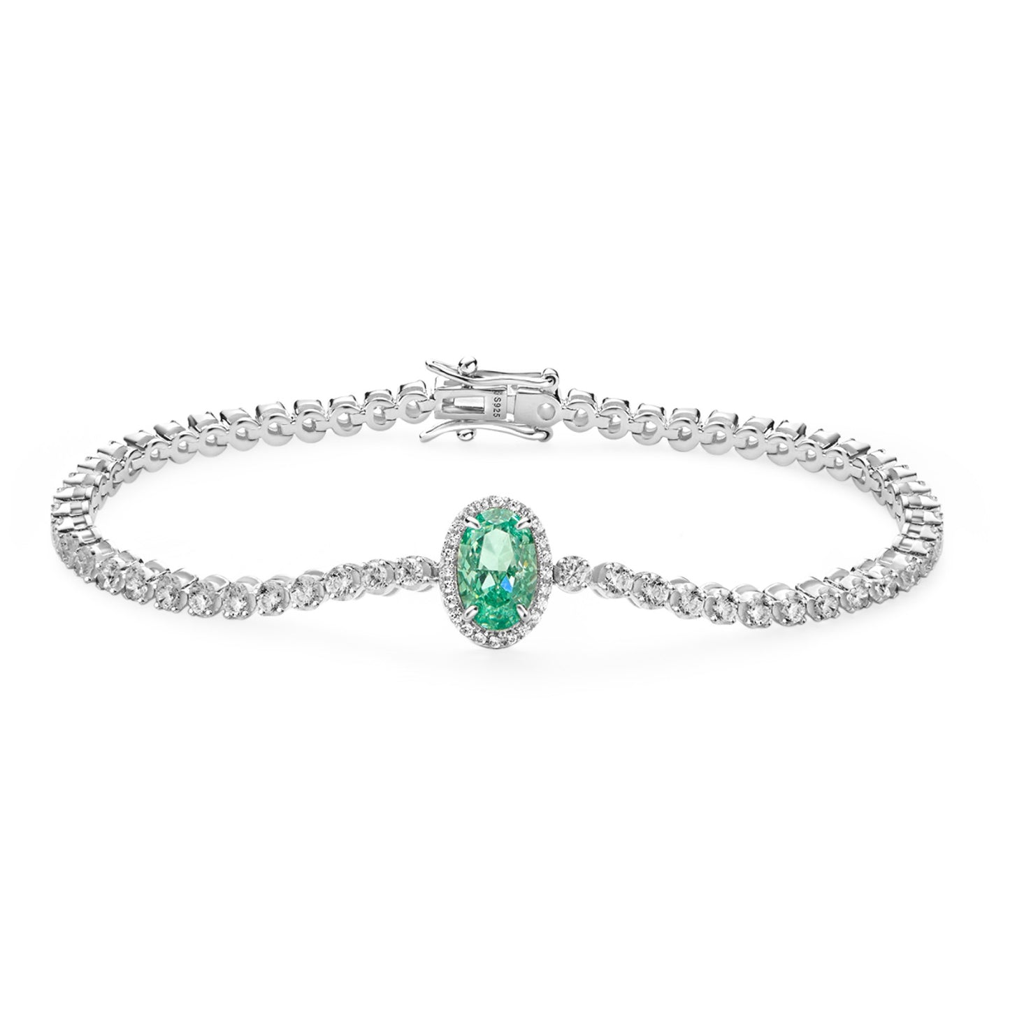Sterling Silver 925°. Riviera With Solitaire CZ