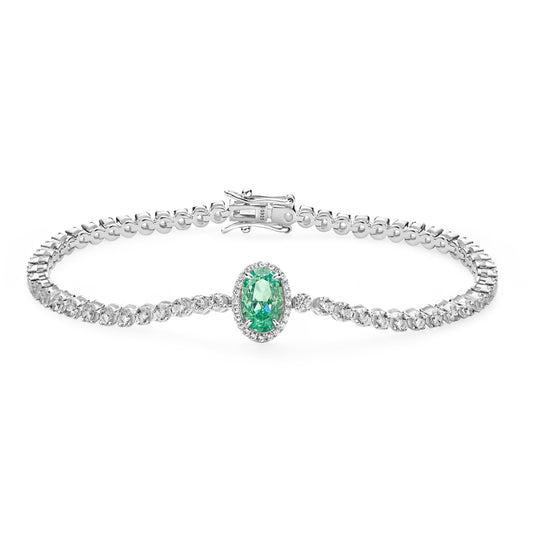 Sterling Silver 925°. Riviera With Solitaire CZ